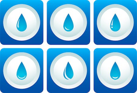 simsearch:400-08413557,k - blue transparent water drop set on buttons Stockbilder - Microstock & Abonnement, Bildnummer: 400-07816764