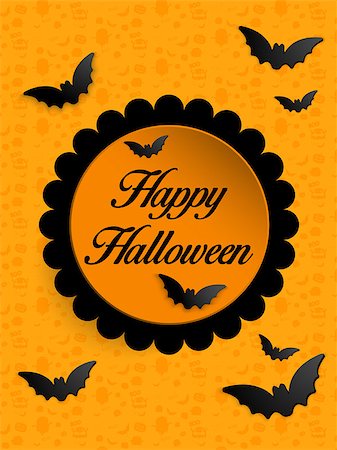 simsearch:400-09052600,k - Happy Halloween Ghost Bat Icon Background Stock Photo - Budget Royalty-Free & Subscription, Code: 400-07816760