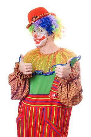simsearch:400-04003790,k - Portrait of a happy clown. Isolated on white Stockbilder - Microstock & Abonnement, Bildnummer: 400-07816843