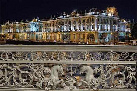 st petersburg night - View of the River Neva and the Palace Bridge in St. Petersburg, Russia Stock Photo - Budget Royalty-Free & Subscription, Code: 400-07817020