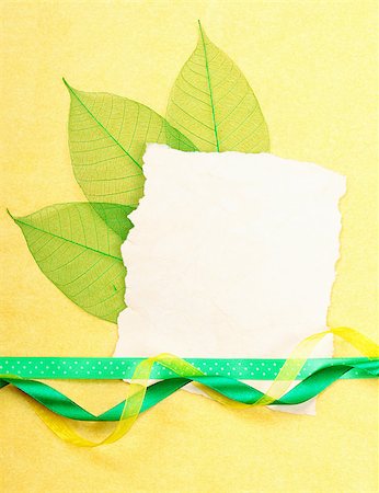 simsearch:400-07818732,k - Holidays card. Old paper with ribbons on yellow background. Stock photo Stock Photo - Budget Royalty-Free & Subscription, Code: 400-07817206