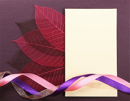 simsearch:400-07818732,k - Empty greeting post card on violet cardboard background Stock Photo - Budget Royalty-Free & Subscription, Code: 400-07817214