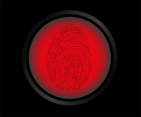 simsearch:400-04097037,k - Vector illustration of red button fingerprint biometric not identified. Stockbilder - Microstock & Abonnement, Bildnummer: 400-07817278