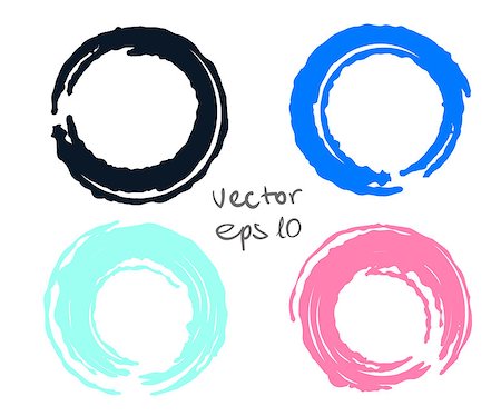 Painted circles set for design - four elements Photographie de stock - Aubaine LD & Abonnement, Code: 400-07817756