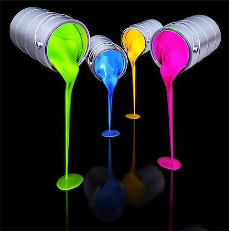 photography paint pigments - 3D rendering of a color concept Stock Photo - Budget Royalty-Free & Subscription, Code: 400-07818026