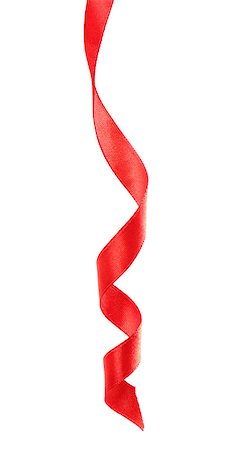 simsearch:400-07450793,k - Curled holiday ribbon strip isolated on white background, stock photo Stock Photo - Budget Royalty-Free & Subscription, Code: 400-07818741