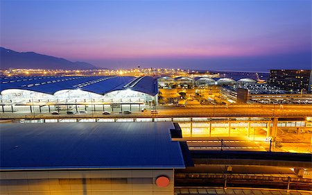 shanghai freeways - Hong Kong famous International Airport at the evening time Stock Photo - Budget Royalty-Free & Subscription, Code: 400-07818755