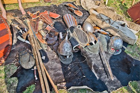 simsearch:400-05677294,k - Set of historical slavic weapons and armors - HDR photo Stock Photo - Budget Royalty-Free & Subscription, Code: 400-07818818