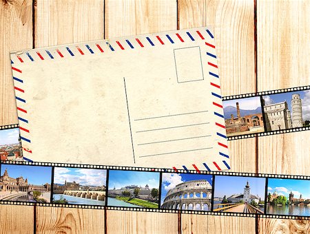 simsearch:400-09093413,k - Grunge background with old filmstrips and postcard Stock Photo - Budget Royalty-Free & Subscription, Code: 400-07819273