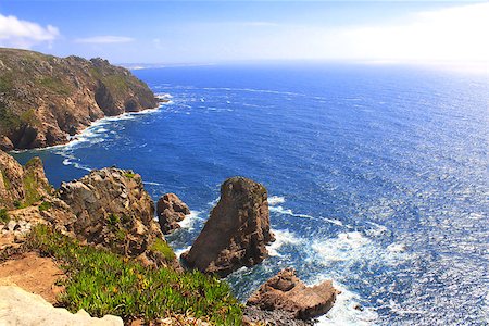 Cabo da Roca - the most western point of Europe. Coast of Portugal Stock Photo - Budget Royalty-Free & Subscription, Code: 400-07819283