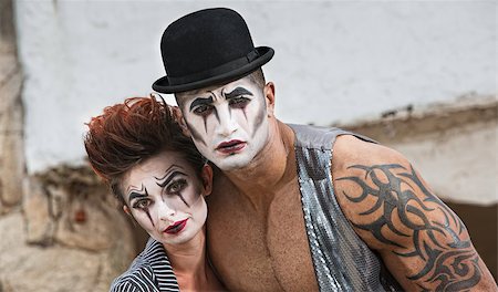 Strange pair of male and female cirque performers Fotografie stock - Microstock e Abbonamento, Codice: 400-07819366