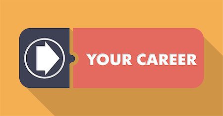 simsearch:400-08618963,k - Your Career Button in Flat Design with Long Shadows on Orange Background. Stock Photo - Budget Royalty-Free & Subscription, Code: 400-07819402