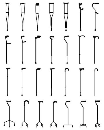 simsearch:400-07976358,k - Black silhouettes of sticks and crutches, vector Stock Photo - Budget Royalty-Free & Subscription, Code: 400-07819665