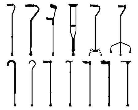 simsearch:400-07976358,k - Black silhouettes of sticks and crutches, vector Stock Photo - Budget Royalty-Free & Subscription, Code: 400-07819666