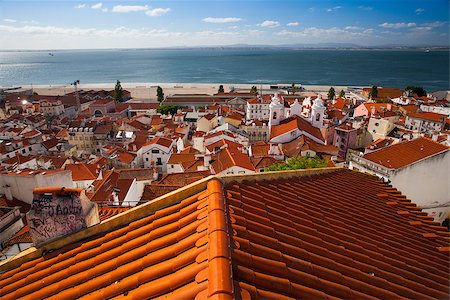 View from the tower on the Tejo river in Lisbon,Portugal Photographie de stock - Aubaine LD & Abonnement, Code: 400-07824352