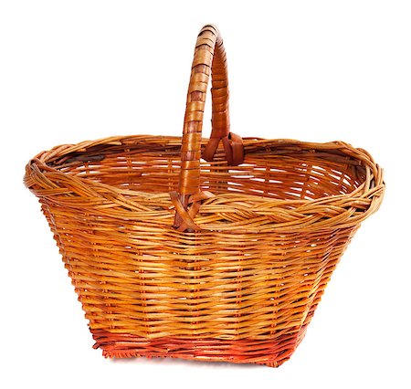 Wicker basket. Isolated on white background. Stockbilder - Microstock & Abonnement, Bildnummer: 400-07824908