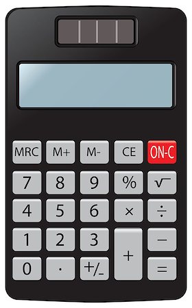 simsearch:400-05682310,k - Simple pocket calculator for home and office use. Vector illustration. Stockbilder - Microstock & Abonnement, Bildnummer: 400-07825203