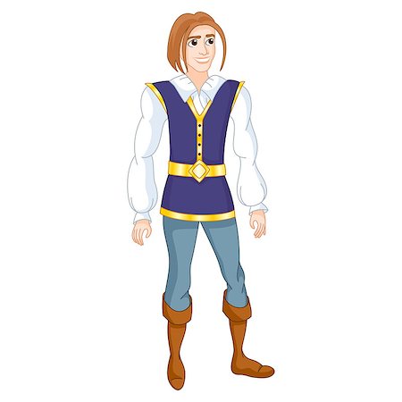 simsearch:400-08939543,k - Vector illustration of brave prince from fairy tale or medieval young man Stock Photo - Budget Royalty-Free & Subscription, Code: 400-07825269