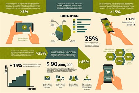 Template infographic visualization of usability smartphone. Text outlined Stock Photo - Budget Royalty-Free & Subscription, Code: 400-07825356