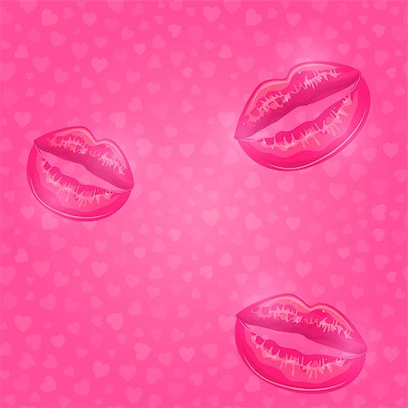 simsearch:400-05279995,k - Vector Illustration of Pink Open Lip. Sweet Kisses Stockbilder - Microstock & Abonnement, Bildnummer: 400-07825409
