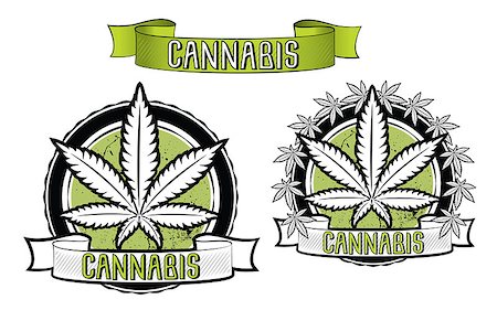 simsearch:400-08493359,k - Set of cannabis and marijuana product symbol stamps vector Stock Photo - Budget Royalty-Free & Subscription, Code: 400-07825986