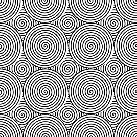 simsearch:400-07990322,k - Design seamless monochrome twirl pattern. Monochrome geometric circle background. Vector art Photographie de stock - Aubaine LD & Abonnement, Code: 400-07826074