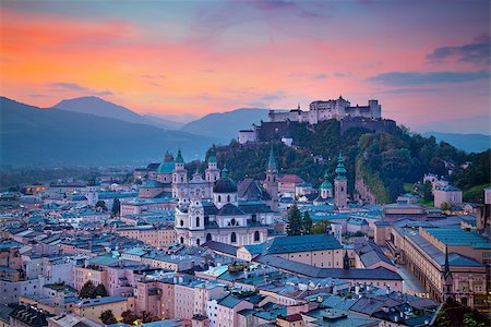 simsearch:6129-09057817,k - Image of the Salzburg during autumn sunrise. Photographie de stock - Aubaine LD & Abonnement, Code: 400-07826083
