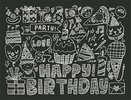 Doodle Birthday party background Stock Photo - Budget Royalty-Free & Subscription, Code: 400-07826158