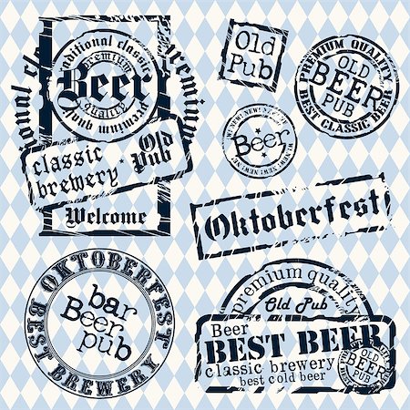 simsearch:400-08646298,k - set of beer stamps, this illustration can be used for your design Foto de stock - Super Valor sin royalties y Suscripción, Código: 400-07826415