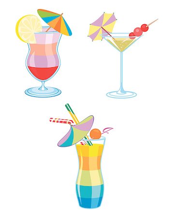 simsearch:400-06767505,k - Vector illustration of a four cocktails set Foto de stock - Super Valor sin royalties y Suscripción, Código: 400-07826412