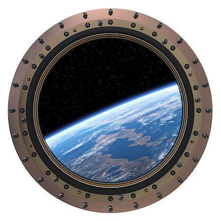 Space Station Porthole. 3D Model On a White Background. Foto de stock - Super Valor sin royalties y Suscripción, Código: 400-07826617