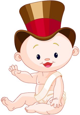 simsearch:400-08198192,k - Cute baby are wearing a top hat Photographie de stock - Aubaine LD & Abonnement, Code: 400-07826662