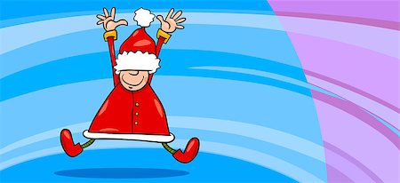 simsearch:400-05683592,k - Greeting Card Cartoon Illustration of Happy Boy in Santa Claus Costume Stock Photo - Budget Royalty-Free & Subscription, Code: 400-07826739