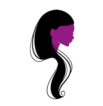 Vector illustration of Beautiful woman's silhouette Foto de stock - Super Valor sin royalties y Suscripción, Código: 400-07826830