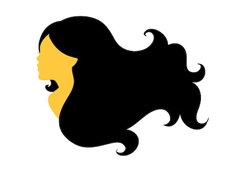 Vector illustration of Beautiful woman's silhouette Stock Photo - Budget Royalty-Free & Subscription, Code: 400-07826840