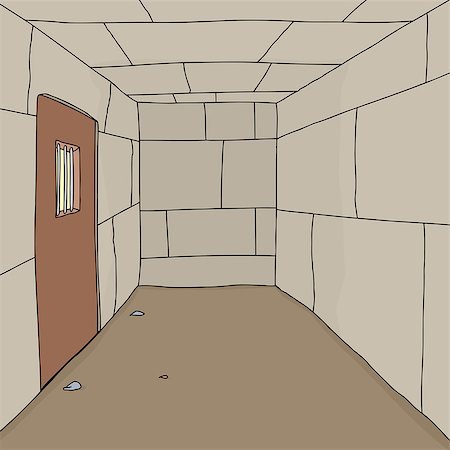 penitentiary - Cartoon background of empty prison cell with door Foto de stock - Super Valor sin royalties y Suscripción, Código: 400-07827148