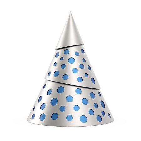 Silver stylized Christmas tree with blue decoration, isolated on white background Stock Photo - Budget Royalty-Free & Subscription, Code: 400-07827143