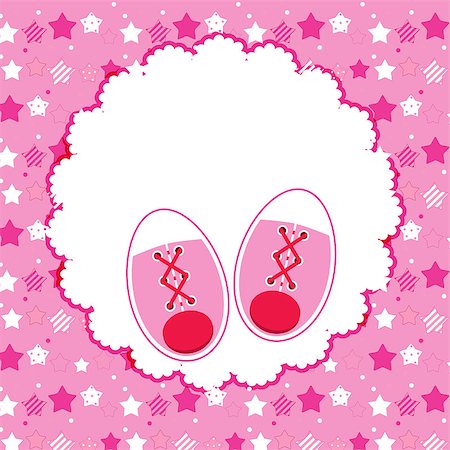 Vector Illustration of Pink Baby Shoes for Newborn Girl. EPS10 Stock Photo - Budget Royalty-Free & Subscription, Code: 400-07827156