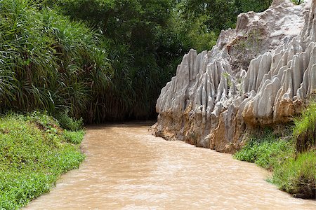 Fairy Stream Canyon. Tourist route. Red river between rocks and jungle. Mui Ne. Vietnam Photographie de stock - Aubaine LD & Abonnement, Code: 400-07827475