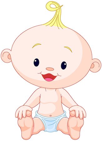 Illustration of very cute a baby Stock Photo - Budget Royalty-Free & Subscription, Code: 400-07827477