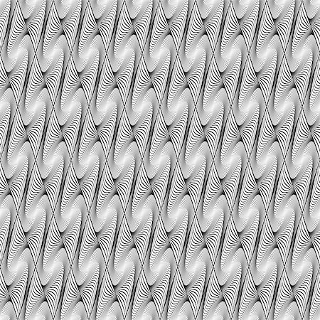 simsearch:400-07830300,k - Design seamless wave geometric pattern. Abstract monochrome decorative background. Vector art Foto de stock - Super Valor sin royalties y Suscripción, Código: 400-07827639