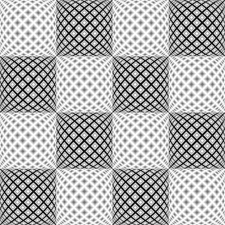simsearch:400-07827654,k - Design seamless monochrome warped diamond pattern. Abstract convex textured background. Vector art. No gradient Stock Photo - Budget Royalty-Free & Subscription, Code: 400-07827654
