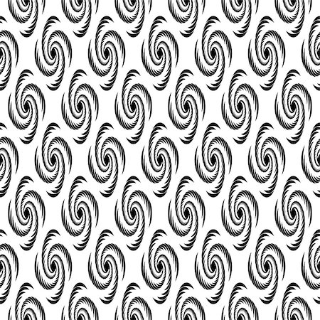 simsearch:400-07631184,k - Design seamless monochrome vortex twisting pattern. Abstract decorative striped textured background. Vector art Stockbilder - Microstock & Abonnement, Bildnummer: 400-07827678