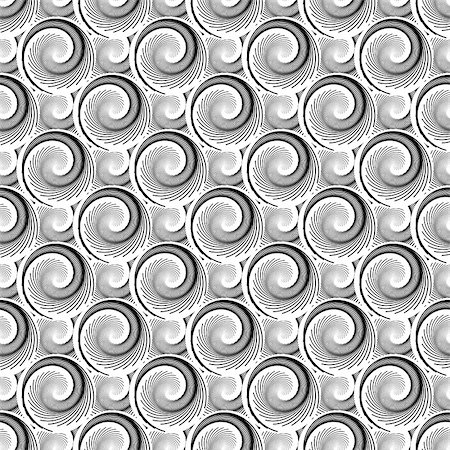 simsearch:400-07990322,k - Design seamless monochrome whirlpool twisted pattern. Abstract textured background. Vector art Photographie de stock - Aubaine LD & Abonnement, Code: 400-07827689