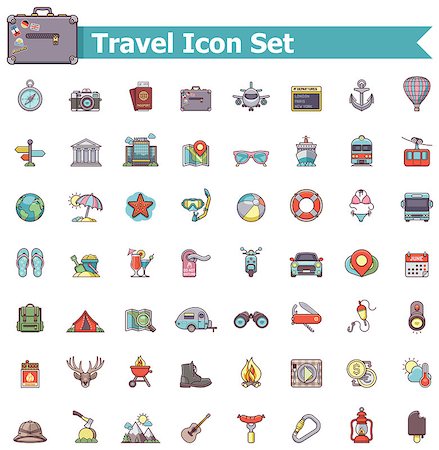 simsearch:400-06700048,k - Set of the travel related icons Stock Photo - Budget Royalty-Free & Subscription, Code: 400-07827860