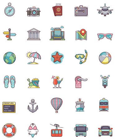 simsearch:400-09115085,k - Set of the travel related icons Foto de stock - Royalty-Free Super Valor e Assinatura, Número: 400-07827863