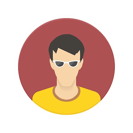 simsearch:400-07954648,k - Vector icon of user avatar for web site or mobile app. Man face in flat style for social network profile Stock Photo - Budget Royalty-Free & Subscription, Code: 400-07827946