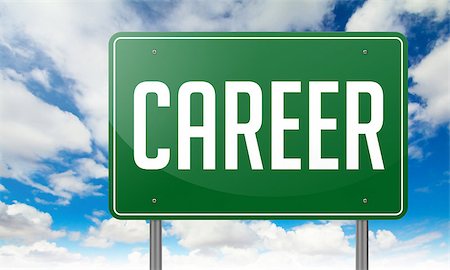 simsearch:400-09010206,k - Highway Signpost with Career wording on Sky Background. Stockbilder - Microstock & Abonnement, Bildnummer: 400-07828155