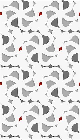 simsearch:400-07616809,k - Seamless abstract background of white 3d shapes with realistic shadow and cut out of paper effect. White 3d wavy with red and gray pattern. Stock Photo - Budget Royalty-Free & Subscription, Code: 400-07828514