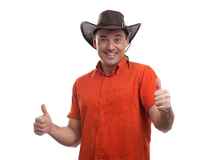 man in a cowboy hat isolated on white background Stock Photo - Budget Royalty-Free & Subscription, Code: 400-07828834